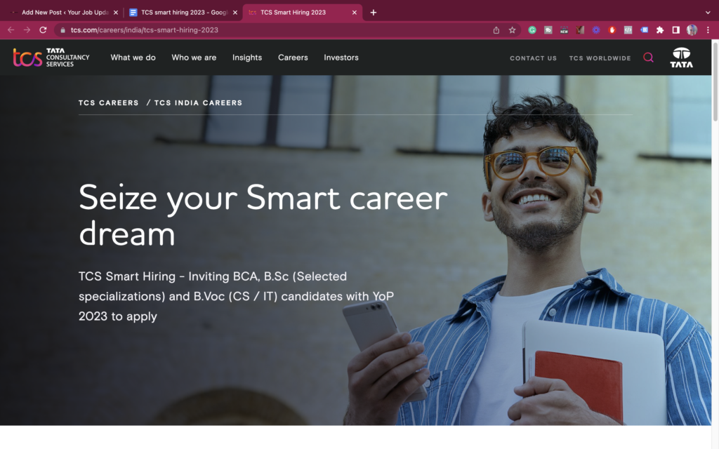 TCS Smart Hiring 2024 Apply Now Your Job Updates